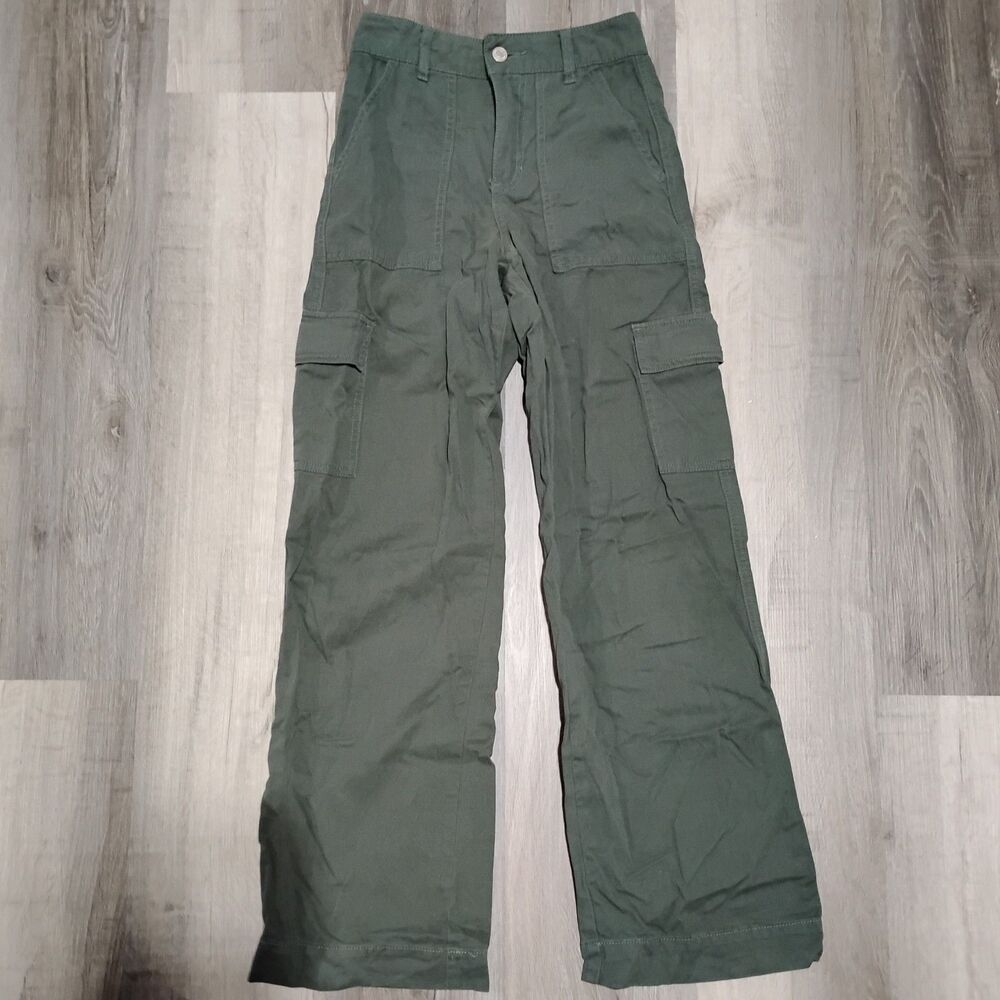 Indigo Rising Cargo Pants Women's/Teens Size 00 Green Trendy Y2K